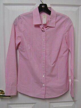 J. Crew The Perfect Shirt Pink/White Gingham size 00